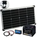 Produktbild: revolt 60-Watt-Solarpanel mit PWM-Laderegler und Blei-Akku, 480 Wh, 30 A