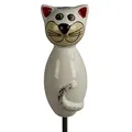 Produktbild: Manufaktur Lichtbogen Katze aus Keramik weiß 17 cm hoch