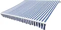 Produktbild: vidaXL Markisenbespannung Canvas Blau & Weiß 500x300 cm