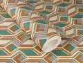 Produktbild: Vliestapete Rasch Orange Beige Petrol Grafisch Rauten Quadrate 746525 (4,31€/1qm