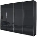 Produktbild: Schwebetürenschrank - grau metallic - Basaltglas - 271x211 cm