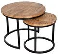 Produktbild: Couchtisch 2er Set Fermo Mango natur Beistelltisch Wohnzimmertisch Tisch