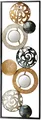 Produktbild: Kobolo Metall-Wandbild Wanddeko Metallbild - mit Ringen, Kreisen und Spiegeln - 90x31 cm