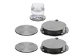Produktbild: HAC24 Glasuntersetzer Edelstahl Untersetzer Set Tassenuntersetzer Tischuntersetzer, Set, 14-tlg., Inkl. Halterung, Ø 10 cm