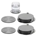 Produktbild: 14tlg Edelstahl Glasuntersetzer Set Inkl. Halterung Tischuntersetzer Ø 10cm