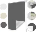 Produktbild: Thermo-Rollo Klemmfix ohne Bohren Verdunkelungsrollo mit Montageschiene Hitzeschutzrollo Sichtschutz Anthrazit,45 cm x 150 cm (B x L)