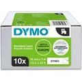 Produktbild: DYMO Original D1 Schriftband für Labelmanager, Vorteilspack 10 Stück 12mm breite 7m Länge schwarz auf weiß 2093097