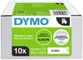 Produktbild: DYMO Schriftband 10er Set Kombi-Pack D1 2093097 Bandfarbe: Weiß Schriftfarbe:Schwarz 12mm 7m