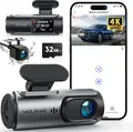 Produktbild: Dashcam Auto Vorne Hinten 4K WiFi Dash Cam mit 32GB SD Karte Ultra Nachtsicht...