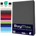 Produktbild: Buymax® Spannbettlaken Jersey 100% Baumwolle Spannbetttuch in Farbe Anthrazit, Größe 140 x 200 cm - Grau
