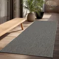 Produktbild: the carpet Mistra - Moderner In- und Outdoor Teppich, perfekt für das Wohnzimmer, Schlafzimmer oder die Terrasse, Wetterfest, langlebig und pflegeleicht, Anthrazit, 80 x 200 cm