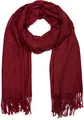 Produktbild: styleBREAKER Unisex Schal mit Fransen | weiches Viskose Tuch in Uni Farbe | langer Winterschal für Damen und Herren | Große Farbvielfalt, Farbe:Bordeaux-Rot