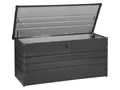Produktbild: Beliani Große Metall-Gartentruhe 400 l graphitgrau Kissenbox Auflagenbox für die Terrasse wasserdicht Aufbewahrungsbox Gartenbox Cebrosa