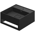 Produktbild: Steinberg Serie 443 Wand-Waschtisch, mit Handtuchhalter, 400x400x200mm, 1 Hahnloch, mit Überlauf, SOLIDSurface, 4437250S, Farbe: Mattschwarz
