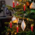 Produktbild: Lichterkette Mini Weihnachten Baum Deko 20 Kerzen rot Glühdraht Schaftkerzen