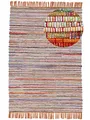 Produktbild: carpetfine Flachgewebeteppich Kelim Chindi Orange 80x150 cm | Moderner Teppich für Wohn- und Schlafzimmer