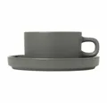 Produktbild: blomus Tasse Pilar 2er-Set mit Untertasse Pewter, Keramik