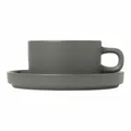 Produktbild: Blomus Pilar Set 2 Teetassen mit Untertasse Tasse Becher Keramik Pewter 200 ml