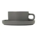 Produktbild: Blomus Pilar Set 2 Teetassen mit Untertasse Tasse Becher Keramik Pewter 200 ml