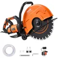 Produktbild: VEVOR Elektrische Betonsäge, 406 mm, Hochleistungs-Kreissäge 2800 W, Schnitttiefe 152 mm, Nass-/Trocken-Scheibensäge mit Wasserrohr, Wasserpumpe...