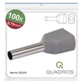 Produktbild: Quadrios 22C434 Zwillings-Aderendhülse 0.75mm² Teilisoliert Grau 1 Set