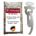 Produktbild: rewagi® 200 Stück Gardinenhaken & Ösen-Gleiter Set – Weiß – Ø 10mm  - ZAT & EINF
