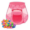 Produktbild: LittleTom Mädchen Bällebad Zelt 200 Baby Bälle Kinderzelt Spielzelt 120x120x90cm Rosa