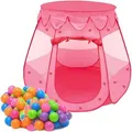 Produktbild: Mädchen Bällebad Zelt 200 Baby Bälle Kinderzelt Spielzelt 120x120x90cm Rosa