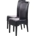Produktbild: MCW Esszimmerstuhl Crotone 2er-Set Leder Schwarz Dunkle Beine