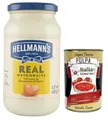Produktbild: Hellmann's Real Maionese,Mayonnaise in Glas-Verpackung,432ml + Italian Gourmet Polpa di Pomodoro 400g Dose