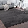 Produktbild: Paco Home - Teppich, Kurzflor-teppich Für Wohnzimmer, Super Soft, Weich, Waschbar, In Dunkel Grau 140x200 Cm