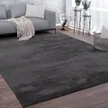 Produktbild: Paco Home Teppich Wohnzimmer Kurzflor Weich rutschfest Modern Einfarbiges Muster grau Anthrazit, Grösse:140x200 cm
