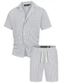 Produktbild: Indicode Herren INLino Shorts & Shirt Set | Sweatshorts & T-Shirt Bundle aus Baumwollmischung Sky Captain, XL