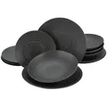 Produktbild: Creatable Tafelservice Lava Stone, Schwarz, Keramik, 12-teilig, Kreise, Made in Europe, Essen & Trinken, Geschirr, Geschirr-Sets, Tafelservice