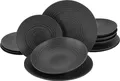 Produktbild: CreaTable, 23205, Lava Stone Schwarz, Tellerset 12-tlg, Steinzeug