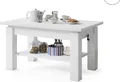 Produktbild: All4All Couchtisch Astra Weiß Matt , Kaffeetisch , Wohnzimmertisch , Sofatisch mit Ablage , höhenverstellbar , Sofatisch , 110x68cm , 05