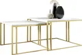 Produktbild: Mirjan24 Im Set zwei Couchtische Astro Gold, Vierkantrohrrahmen aus Stahl, Wohnzimmertisch (Farbe: Gold / Bianco Marmor)