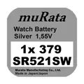 Produktbild: 1x Murata/Sony 379 Uhren-Batterie Knopfzelle SR521SW SR521 AG0  Neu Silberoxid