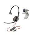 Produktbild: Poly Studio P5 USB HD Webcam Bundle mit Blackwire C3210, Grau, monaural, NEU
