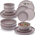 Produktbild: SÄNGER Bombay Basalt | Geschirrset 16 teilig, Steingut Geschirr 4 Personen, 4x Speiseteller 4x Dessertteller 4x Schalen 4x Pastateller, Teller Set modern | VALUE COLLECTION