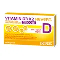 Produktbild: Vitamin D3 K2 Hevert plus Calcium und Magnesium 2000 I, 60 St. Kapseln 19295682