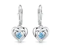 Produktbild: Materia Paar Ohrhänger Kinderohrringe Silber Herzen Zirkonia Türkis SO-197, 925 Sterling Silber, rhodiniert