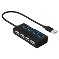 Produktbild: SABRENT USB Hub, USB Adapter 2.0, USB verlängerung mit EIN/AUS schaltern Geeignet, USB Verteiler mehrfach für PS4 PS5, Playstation 5, Laptop, PC, drucker, MacBook, USB Stick (HB-UMLS)