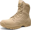 Produktbild: NORTIV 8 Herren Security Tactical Einsatzstiefel Boot Zipper Militär Kampfstiefel Springerstiefel,Farbe: Sand, Größe: 46