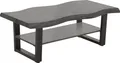 Produktbild: Couchtisch mit Baumkante Gabriel - Nachbildung Akazie Grau - große Ablage - Metallkufengestell Schwarz - 110x60cm