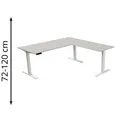 Produktbild: Kerkmann Schreibtisch Move 3, lichtgrau / weiß, elektrisch verstellbar, 180 x 72-120 x 180, L-Form