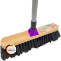 Produktbild: Peggy Perfect Stubenbesen Kehrbesen Zimmerbesen mit Einer dichten Naturhaarmischung und Teleskopstiel im einzigartigem Lama Design. Buchenholz Besen mit Designaufdruck