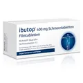Produktbild: ibutop 400 mg Schmerztabletten, bei Schmerzen und Fieber, mit Ibuprofen, entzündungshemmend, Linderung von Kopfschmerzen, Zahnschmerzen, Regelschmerzen und Fieber, 50 Tabletten