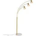 Produktbild: QAZQA Bogenlampe Bronze mit Marmor und Braunglas 3 Lichter Nina
