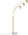 Produktbild: QAZQA - Art Deco Bogenlampe Bronze mit Marmor und Braunglas 3 Lichter - Nina I Wohnzimmer I Schlafzimmer - Länglich - LED geeignet E27